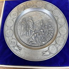 Bicentennial Commerative Pewter Plate We Are One #5 Valley Forge w/ Box picture