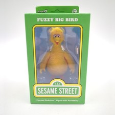 Fuzzy Big Bird Super7 ReAction Figure w Accessory Flocked New Sesame Street CTW picture