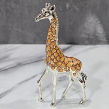 Saturno Italy Sterling Silver Enamel Giraffe Figurine 925 Large 4.4