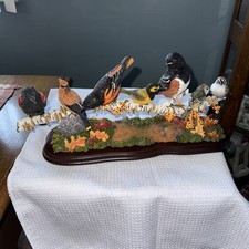 The Danbury Mint AUTUMN CHORUS Birds Sculpture by Bob Guge picture