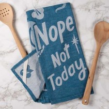 Nope Not Today Blue Bright Funny Snarky Dish Cloth Towel | Ultra Soft and Absor picture