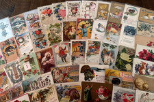 Lot of 60~Mixed~ Antique Vintage Holidays Greetings 1900's Postcards~Santa~s508 picture
