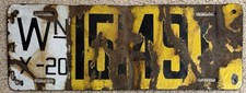 Hard To Get 1920 Washington Passenger Vehicle License Plate WN X-20 Porcelain picture
