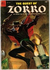 ZORRO THE QUEST OF ZORRO / FOUR COLOR # 617 (DELL) (1955) JOHN PRENTICE art picture