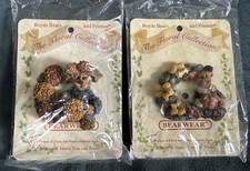 Boyds Bears BEAR WARE Floral Collection Brooches / Pins PUNKIN' PUSS & MARIGOLD picture