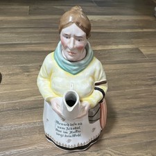 Vintage 1900’s German Ceramic Figural Woman  w/ Head Stopper coffee pot picture