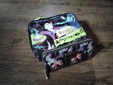 Disney Loungefly Villians Wallet All Over Print & Wet N Wild Make Up Travel Bag picture