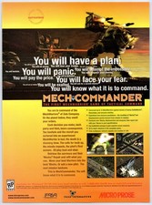 MechCommander Mech Commander - PC - Vintage Original Print Ad/Poster Promo 1998 picture