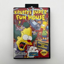 Krusty's Super Fun House Sega Genesis Authentic Tested No Manual picture