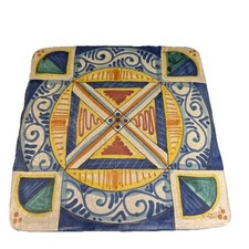 Geometric Decorative Garden Stone 8” X 8”Tile Deruta Style picture