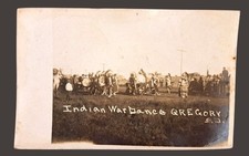 Antique Real Photo Postcard RPPC Land Lottery Gregory SD 1911 Indian War Dance picture