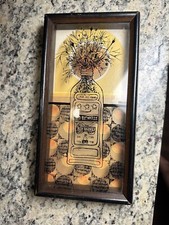 Vintage Virgil Thrasher Shadow Box Print On Glass 663 Bushmells 6”x11” 1970s Art picture