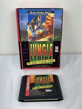 Jungle Strike Sega Genesis Game 1993 Cardboard Box Tested Authentic Vintage picture