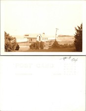 USA Unknown Location View of Rural Home with Old Cars RPPC Antique Postcard picture
