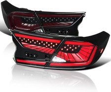 Black Smoke LED Sequential Tail Lights W/Red Light Strips and Startup Animation picture