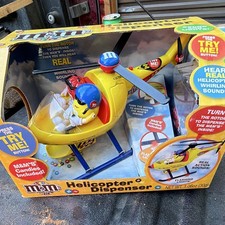 M&M's Helicopter Candy Dispenser w/ Whirling Sound 2014 - Yellow Red Blue Gray picture