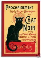 Chat Noir, Black Cat Poster on Magnet, 2 x 3 Fridge Souvenir Magnet MP123 picture