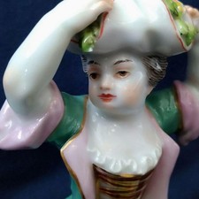 Antique Meissen Porcelain Figurine Gardener Girl Model 3 Asier picture