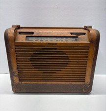 1946 Philco Model 46-350 AM Vacuum Tube Portable Wooden Radio Untested For Parts picture