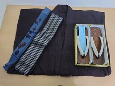 Ward 23 Yukata Set with Obi Obijime & Sandals M size Unused Japan picture