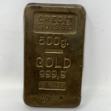 VTG Credit Suisse 500g. Pure Brass UNREAL Gold 999,9 Paperweight 963873 BM Essay picture