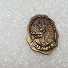 Sierra Club Pinback Button Life Member USA Metal Clutch Post Pin picture