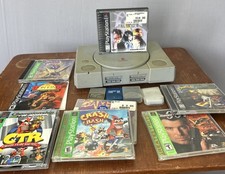 Sony PS1 Console With 4 Memory Cards And Games Final Fantasy VIII Crash Spyro picture