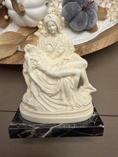 Vintage Italian Pieta Sculpture By CASEA , Italy Alabaster, Marble Base picture