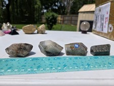 Garden Quartz semi polished lot of 4 heavy inclusions b56 picture