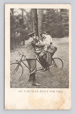 UDB Postcard on a Bicycle Built for Two TANDEM BICYCLE ~ Unposted picture