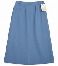 Vintage 1980s Pan Am Flight Attendant Uniform Skirt Adolfo Blue 12 Tall NOS NWT picture