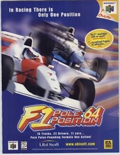 F1 Pole Position 64 N64 Video Game Art 1997 Vintage Print Ad Poster Racing Art picture