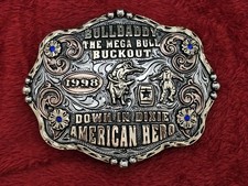 Bull RidingFighter X~Treme☆1998☆RODEO CHAMPION TROPHY BUCKLE☆Mega Bull☆Rare☆359 picture