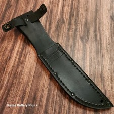 Kabar 1256s Leather Replacemant Sheath Only W/Retaining Flap Belt Loop Up To 5