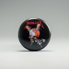 Metallica Damage Inc 1in Pin | 80s Thrash Metal Album Art picture