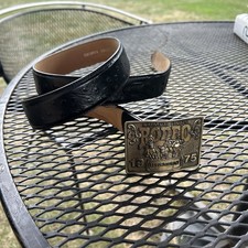 Limited Edition Vintage Hesston 1975 National Finals Rodeo Belt Buckle And Belt picture