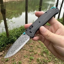 Benchmade Bugout 535-3 Folding Knife CPM Damascus Blade Carbon Fiber Handle picture