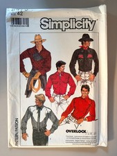 Vintage 80s Simplicity Sewing Pattern 8473 Men's Fitting Shirt Size 42 UNCUT FF picture