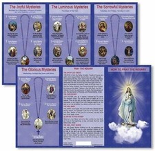 Hail Mary Our Father Prayers How to Pray the Rosary Pocket Tri Fold Instruction  picture
