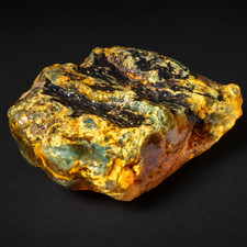 Clear yellow green Natural Dominican Amber raw 925 Sterling Rough Specimen 62 mm picture