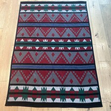 Vintage Biederlack Blanket Southwestern Aztec Geometric Print Acrylic 76L x52W picture