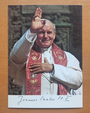 Vintage 4x6 POSTCARD  Pope John Paul II Waving to Crowd VATICAN CATHOLIC ITALIAN picture