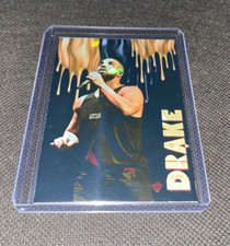 Drake Custom Gold Drip Refractor Holographic Trading Card in top loader picture