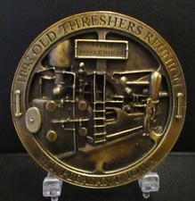 1993 Old Thresher Reunion Mt Pleasant Iowa Steam Power House Belt Buckle Midwest picture