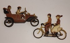 Vintage HOMCO #7357 #7359 Plastic Wall Hanging Plaques Car Bike 1975 Old 1920 picture