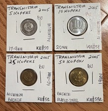 2005 TRANSNISTRIA 4 UNCIRCULATED Coins Set 5 10, 25,50 Kopeeks-KM#50,51,52,53a picture