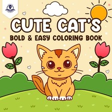 Cat Coloring Book for Adults and Kids: 50 Bold & Easy Cute Designs for Cat Lover picture
