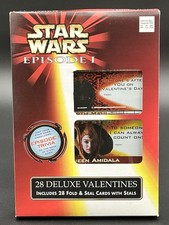 Vintage Star Wars Episode 1 Valentines Day 28 foil Cards New Sealed picture