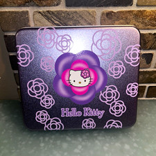  2001 Sanrio Hello Kitty Camellia Flower Purple Tin Complete Stationery Set Y2K picture
