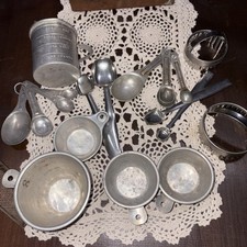 Antique VTG Junk Drawer Lot Kitchen Utensils Contents picture